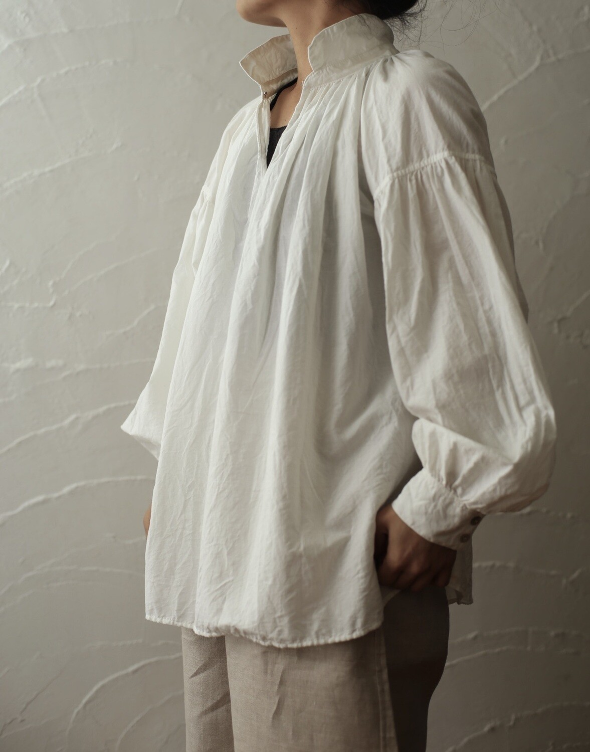 Khadi cotton blouse. HBS-22「オフ/Neutral」