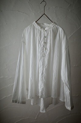 カディコットン カウント100 ギャザーブラウス khadi cotton pullover blouse 「ミルク/Milk」
