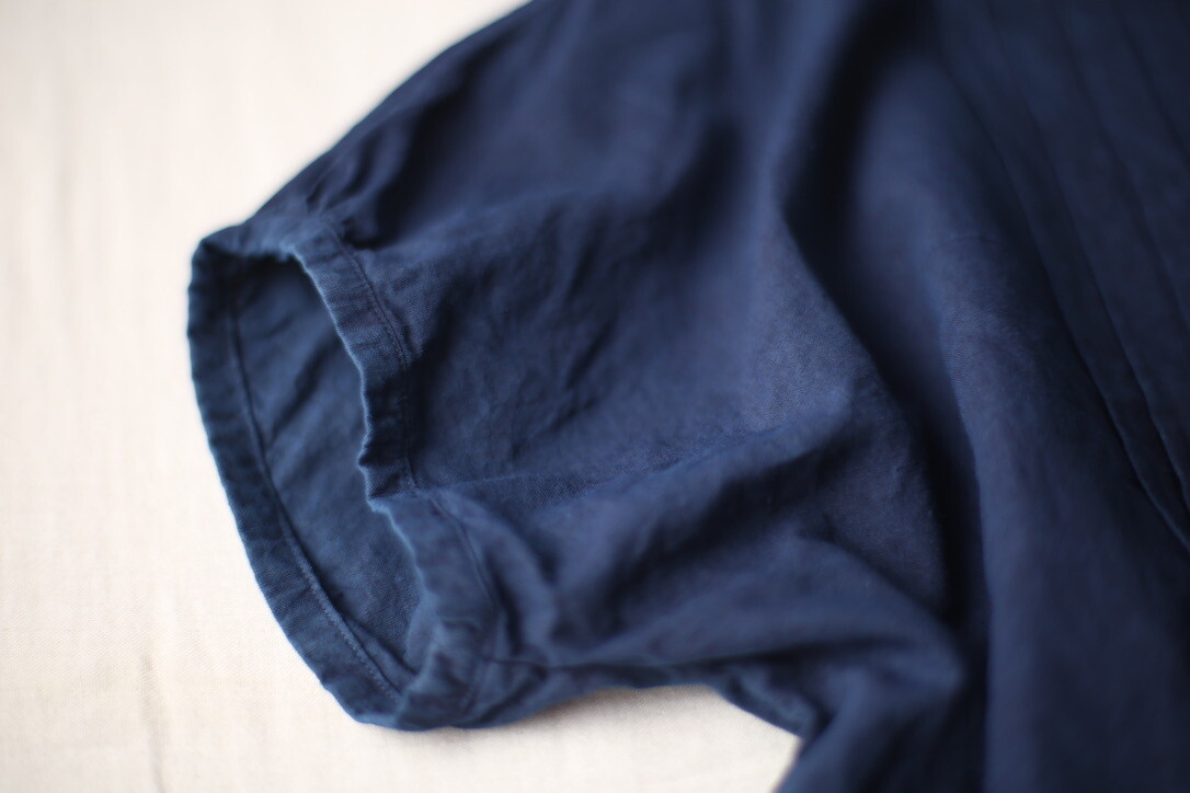 Khadi cotton tucked blouse「紺/Navy」