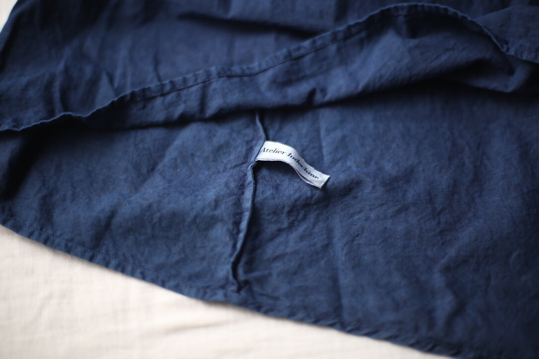 Khadi cotton tucked blouse「紺/Navy」