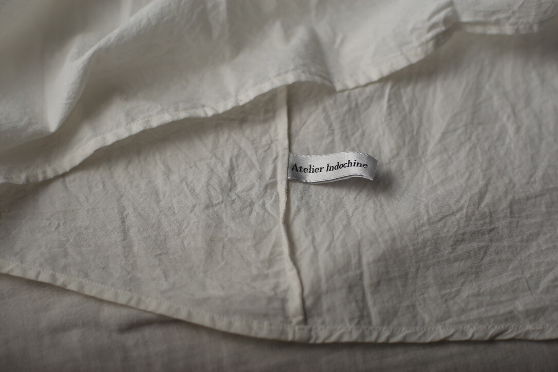 Khadi cotton tucked blouse: Natural