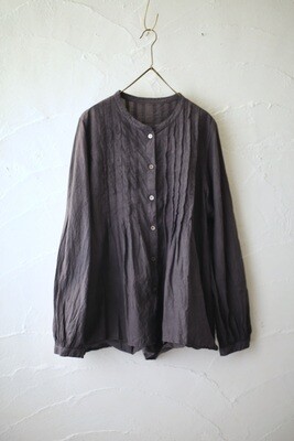 カディコットン カウント100 ピンタックブラウス/Khadi cotton pin-tucked blouse「ぶどう/Grape」
