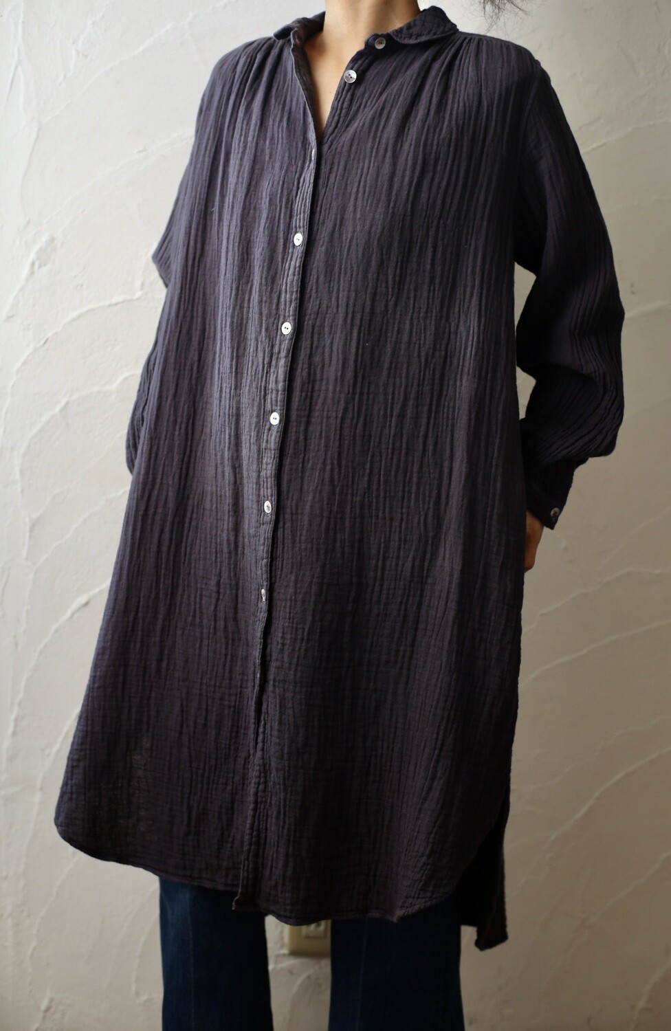 コットン ダブルガーゼブラウス Cotton double gauze blouse 「生成り/Neutral」