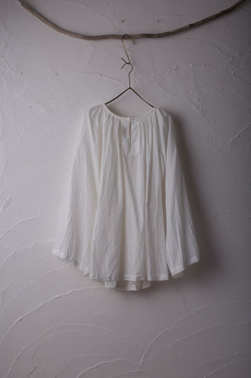 カディコットン 200カウントブラウス/Khadi cotton pullover blouse「オフ/Neutral」
