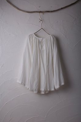 カディコットン 200カウントブラウス/Khadi cotton pullover blouse「オフ/Neutral」