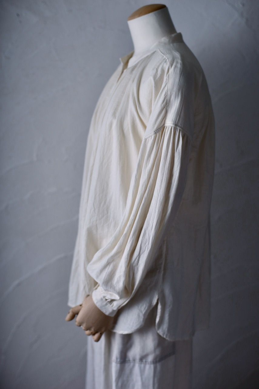 コットンシルクビエラ 前ボタンブラウス khadi cotton blouse 「生成り/Neutral」