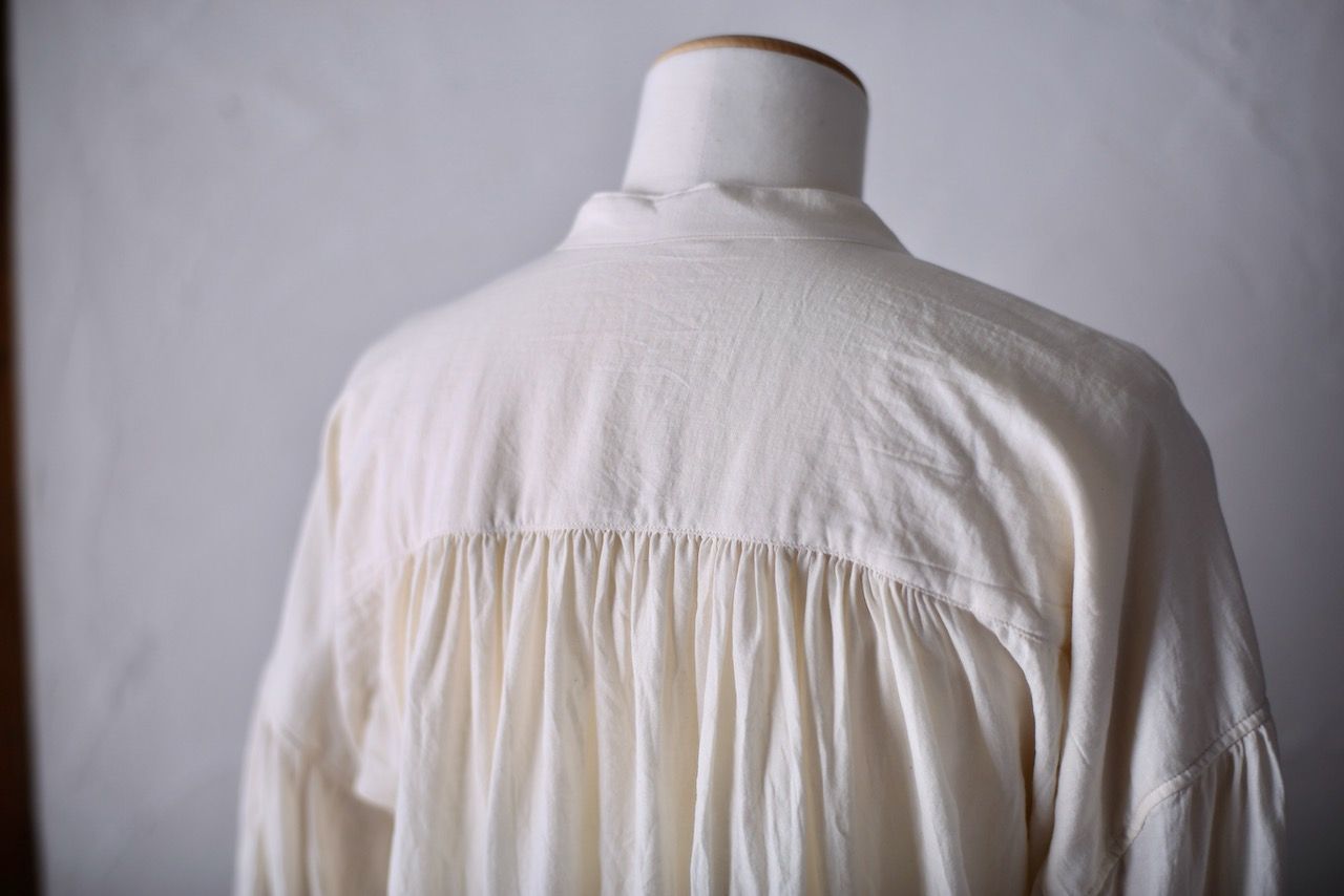 コットンシルクビエラ 前ボタンブラウス khadi cotton blouse 「生成り/Neutral」