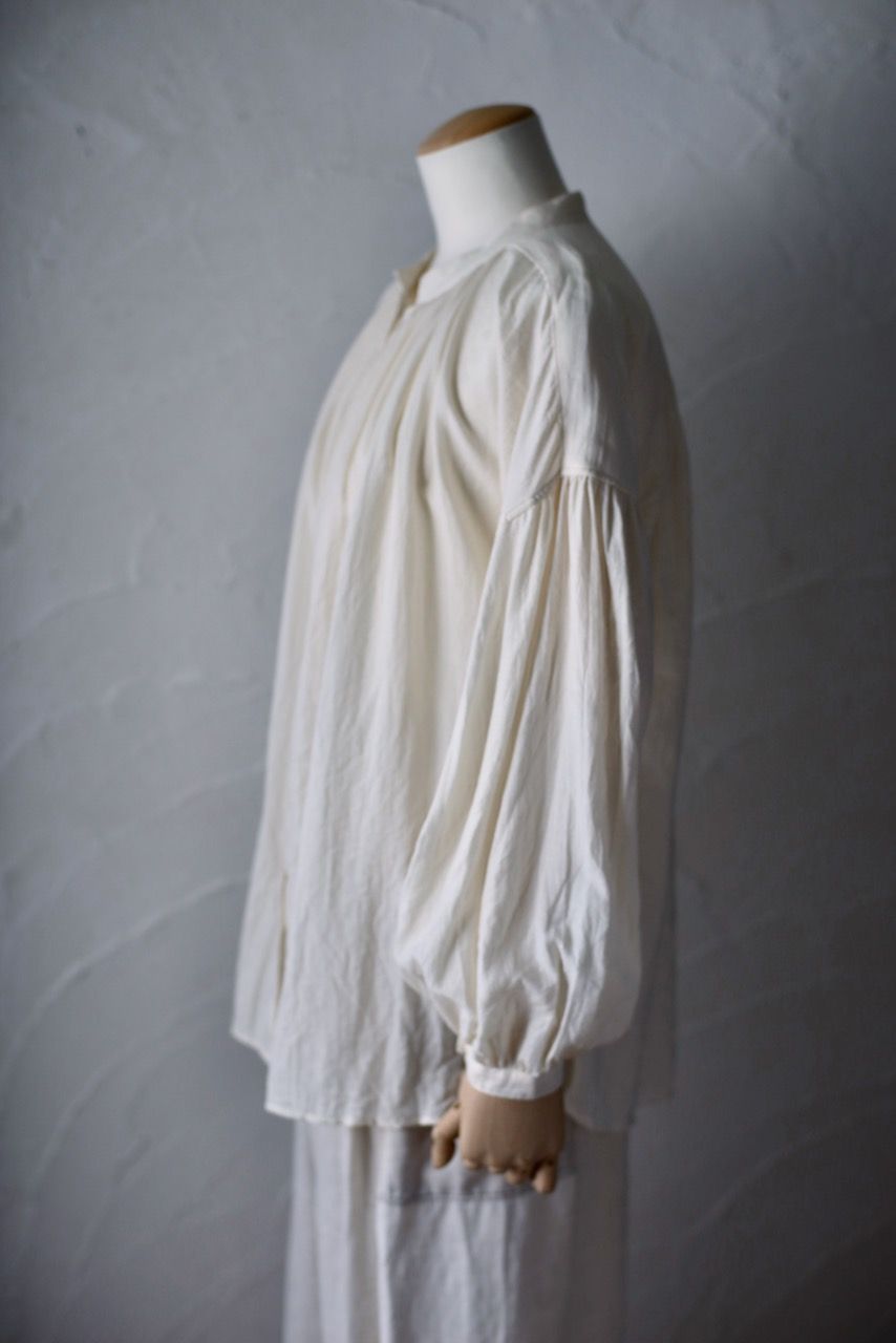 コットンシルクビエラ 前ボタンブラウス khadi cotton blouse 「生成り/Neutral」
