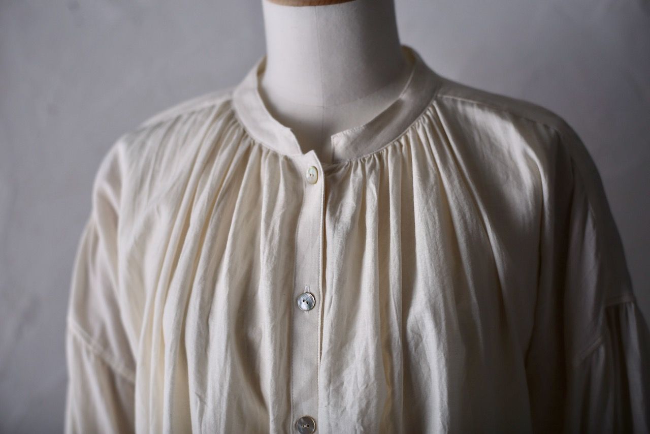 コットンシルクビエラ 前ボタンブラウス khadi cotton blouse 「生成り/Neutral」