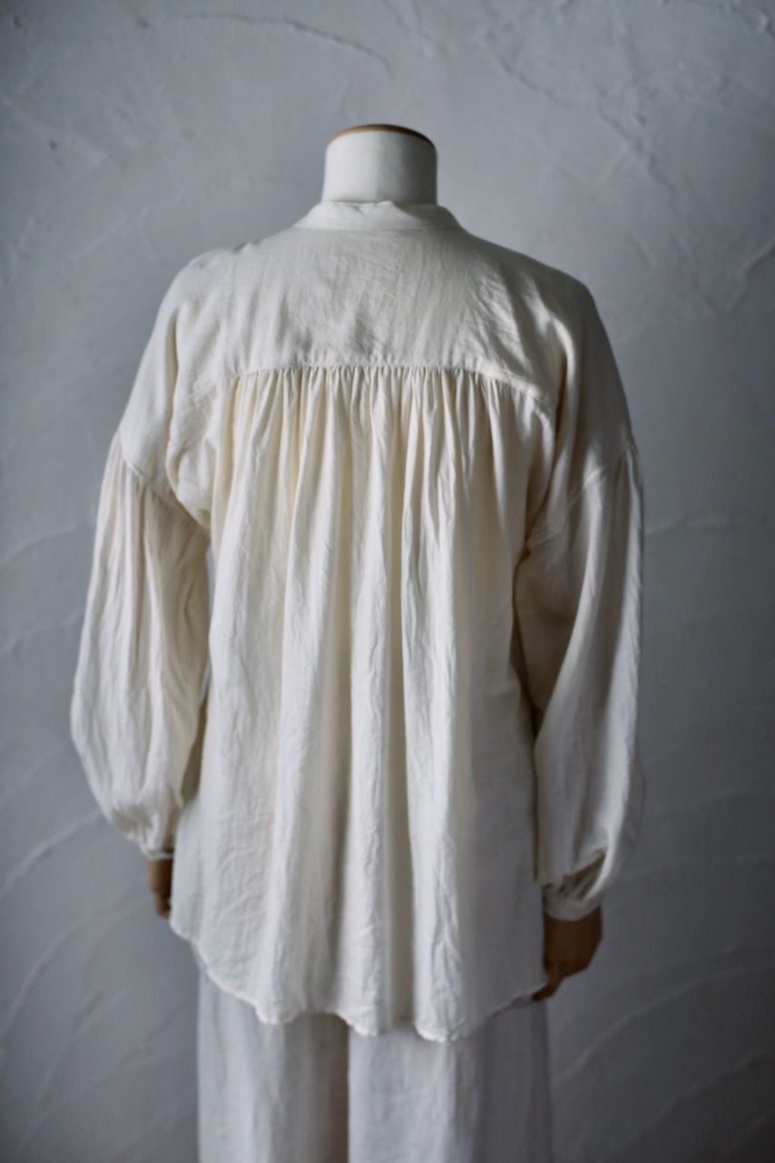 コットンシルクビエラ 前ボタンブラウス khadi cotton blouse 「生成り/Neutral」