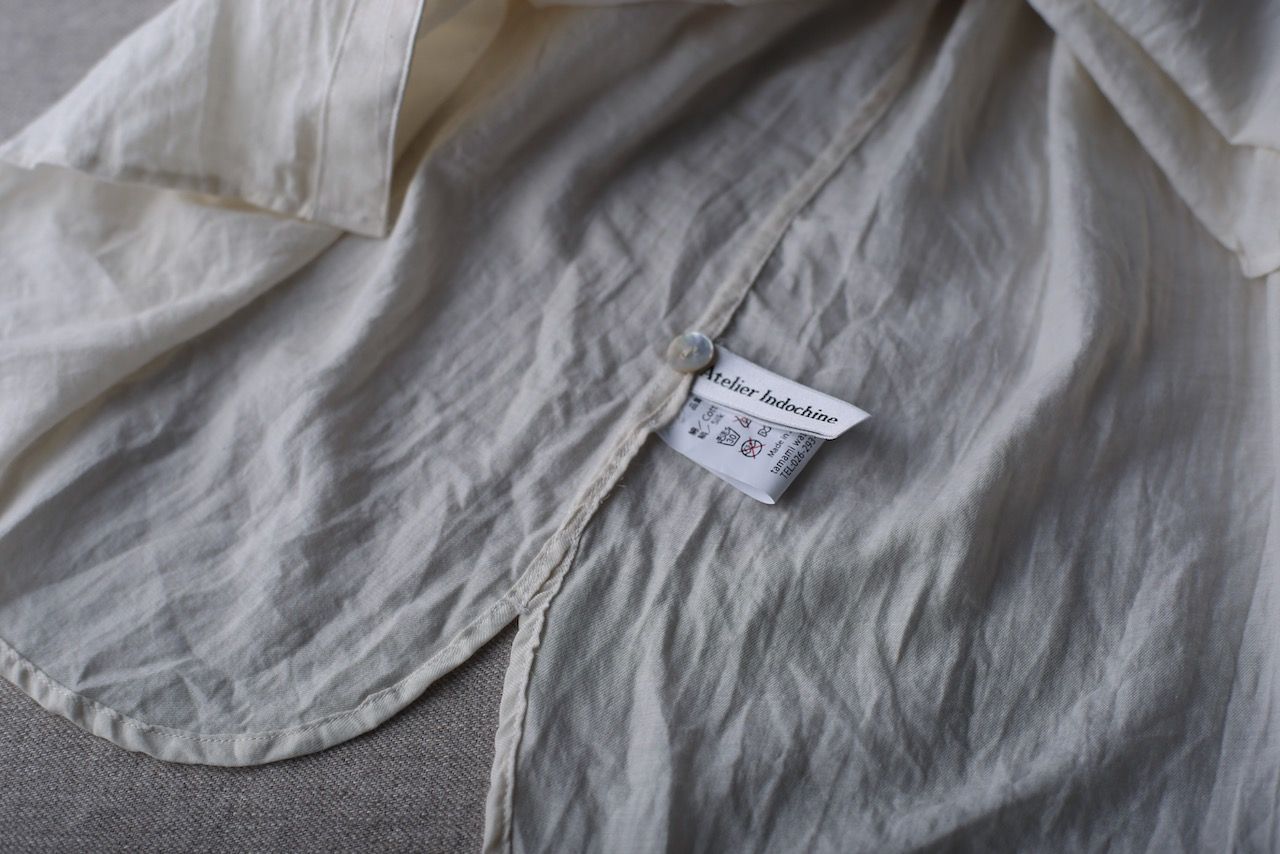 コットンシルクビエラ 前ボタンブラウス khadi cotton blouse 「生成り/Neutral」