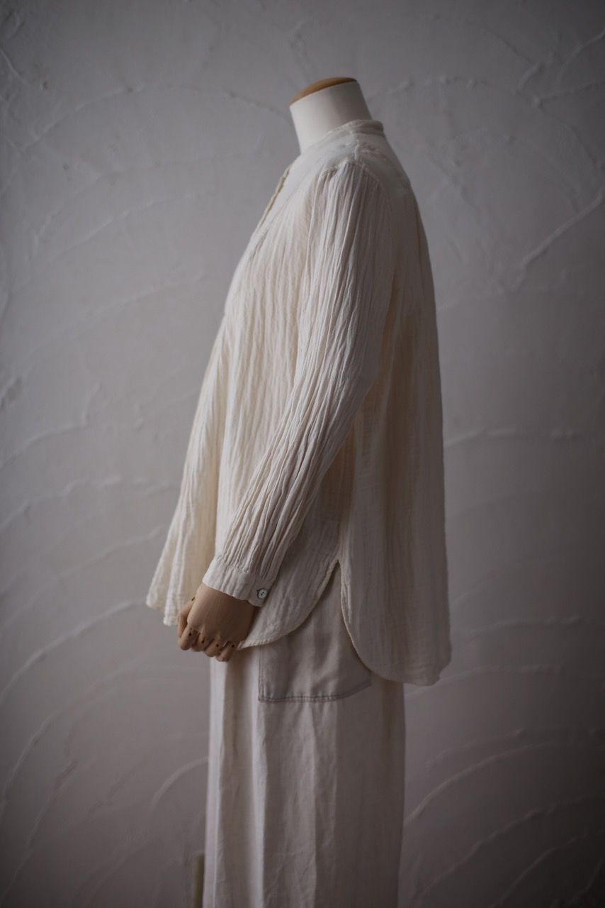 Cotton double gauze blouse Color:Neutral