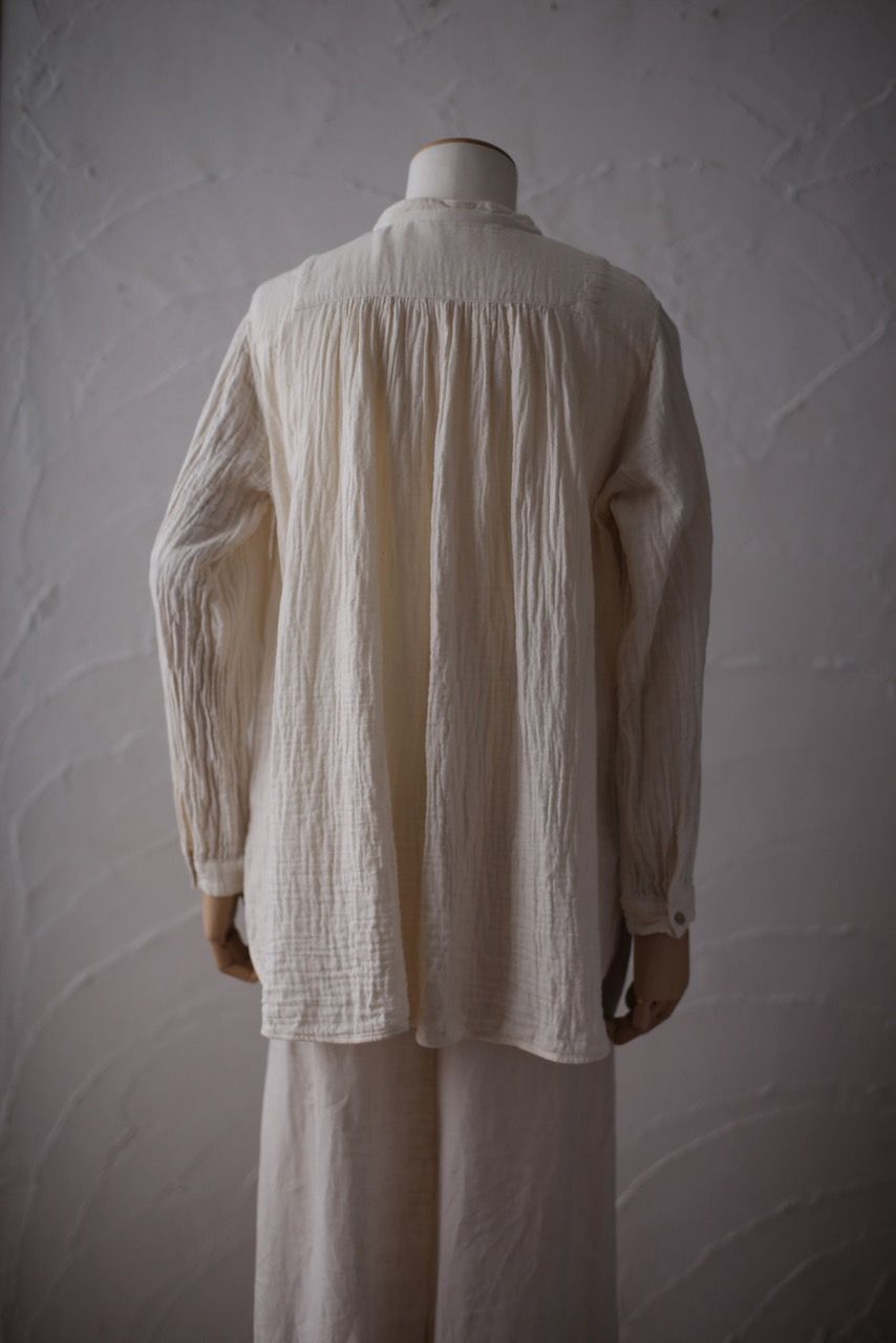 Cotton double gauze blouse Color:Neutral