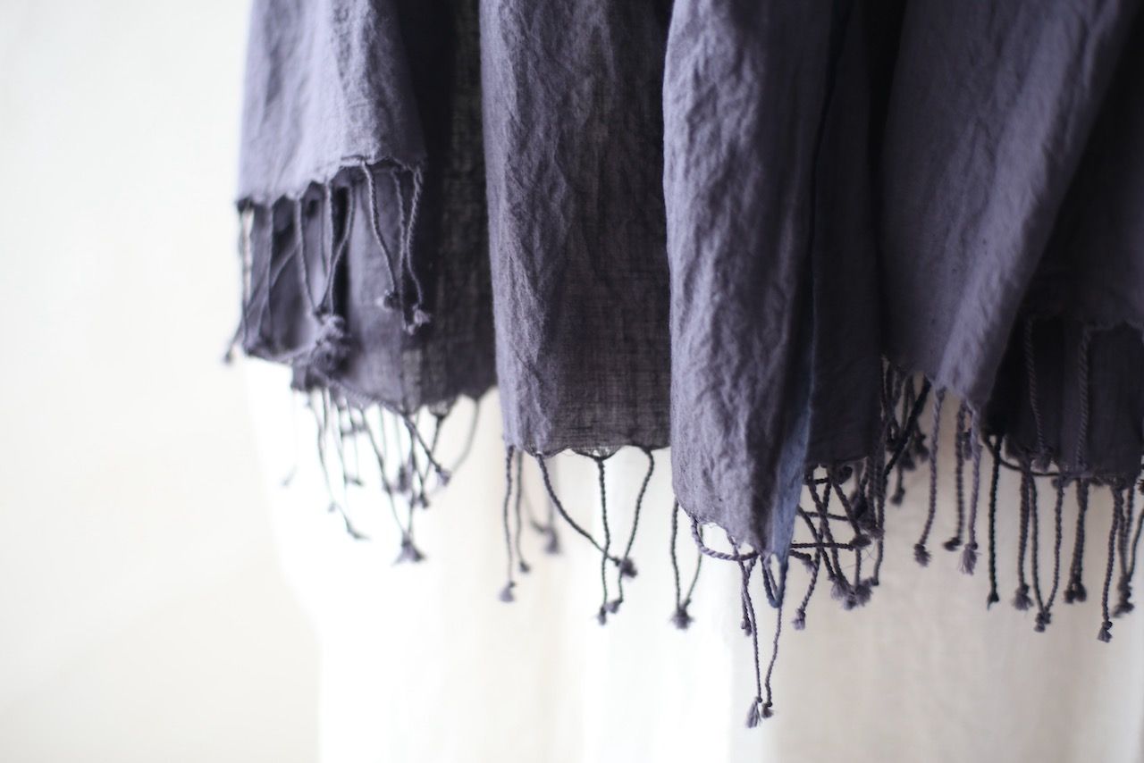 カディコットン 大判ストール  Khadi cotton scarf 「ぶどう/Grape」