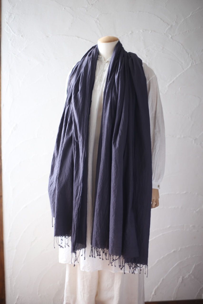 カディコットン 大判ストール  Khadi cotton scarf 「ぶどう/Grape」