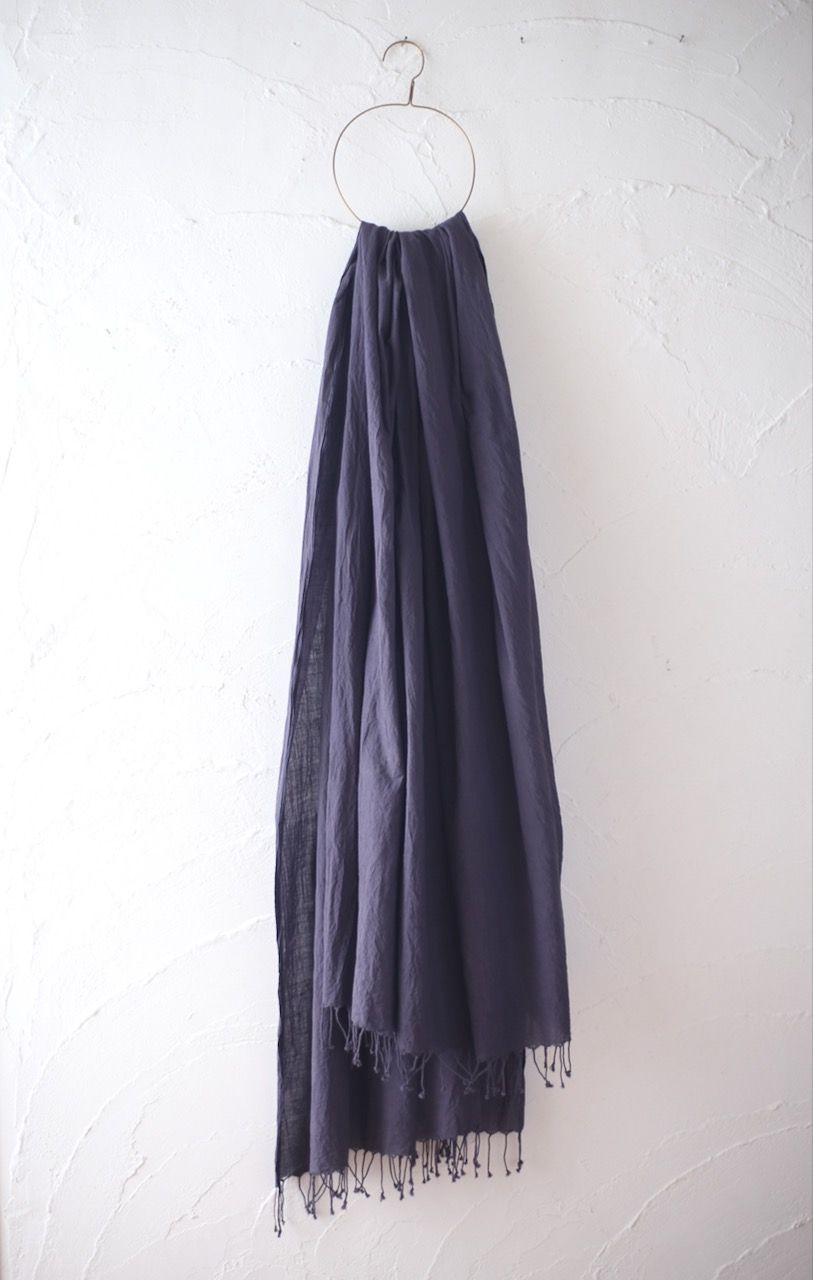 カディコットン 大判ストール  Khadi cotton scarf 「ぶどう/Grape」