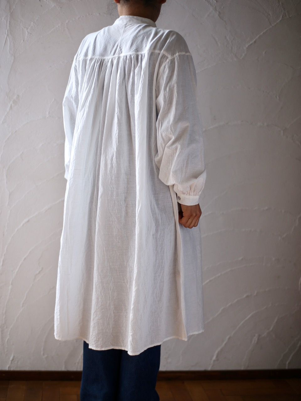 カディコットン 薄手 ロングブラウス/Khadi cotton long blouse「オフ/Neutral」