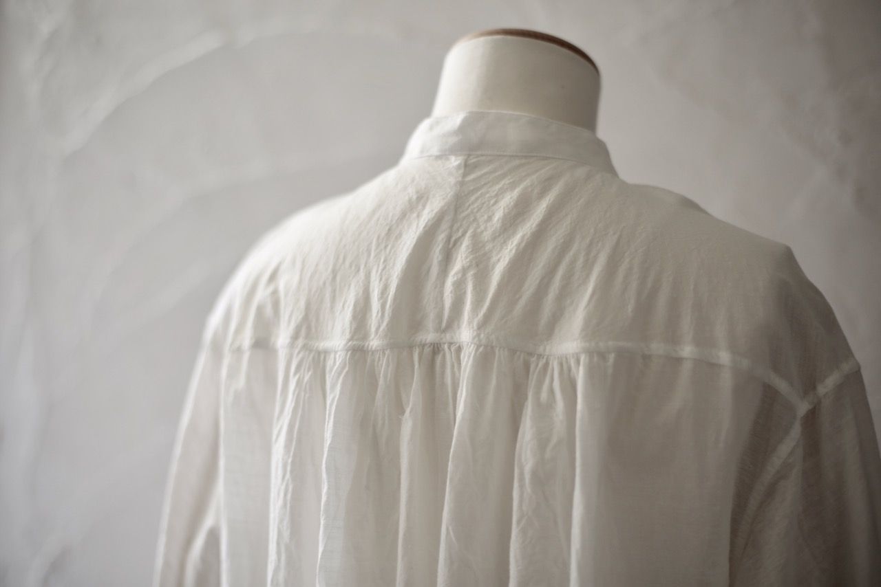 カディコットンカウント84×100 ロングブラウス/Khadi cotton long blouse「白/White」