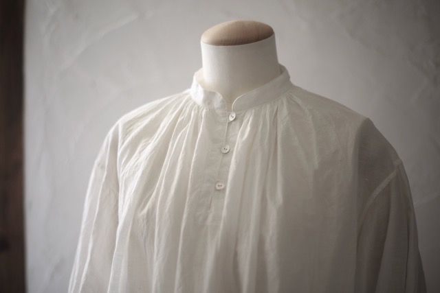 カディコットン 薄手 ロングブラウス/Khadi cotton long blouse「オフ/Neutral」