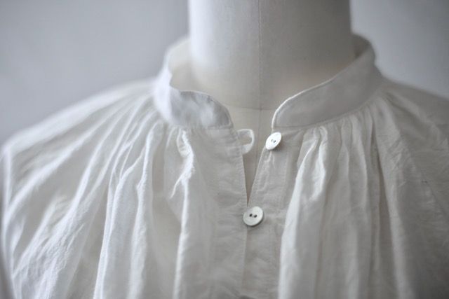 カディコットン 薄手 ロングブラウス/Khadi cotton long blouse「オフ/Neutral」