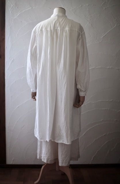 カディコットン 薄手 ロングブラウス/Khadi cotton long blouse「オフ/Neutral」