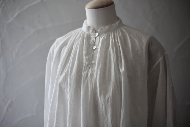 カディコットン 薄手 ロングブラウス/Khadi cotton long blouse「オフ/Neutral」
