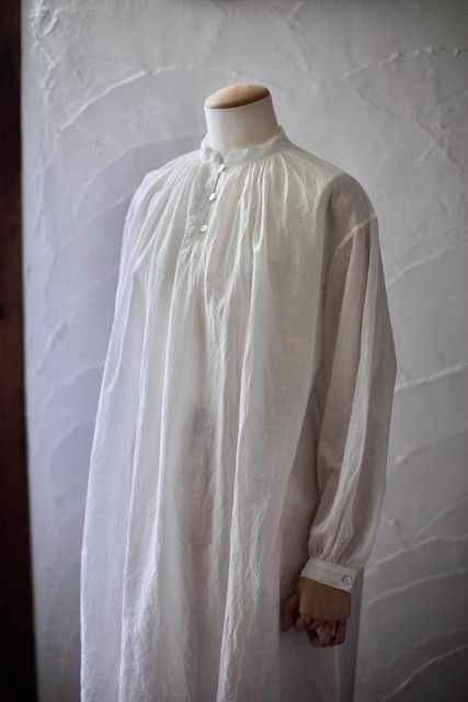 カディコットン 薄手 ロングブラウス/Khadi cotton long blouse「オフ/Neutral」