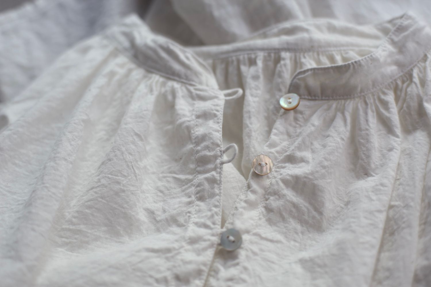 カディコットン カウント100 ギャザーブラウス khadi cotton pullover blouse 「オフ/Neutral」