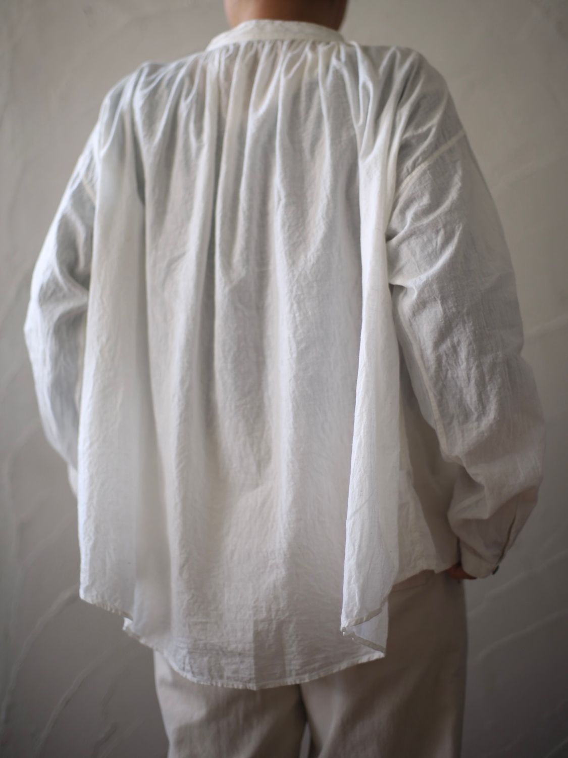 カディコットン カウント100 ギャザーブラウス khadi cotton pullover blouse 「オフ/Neutral」