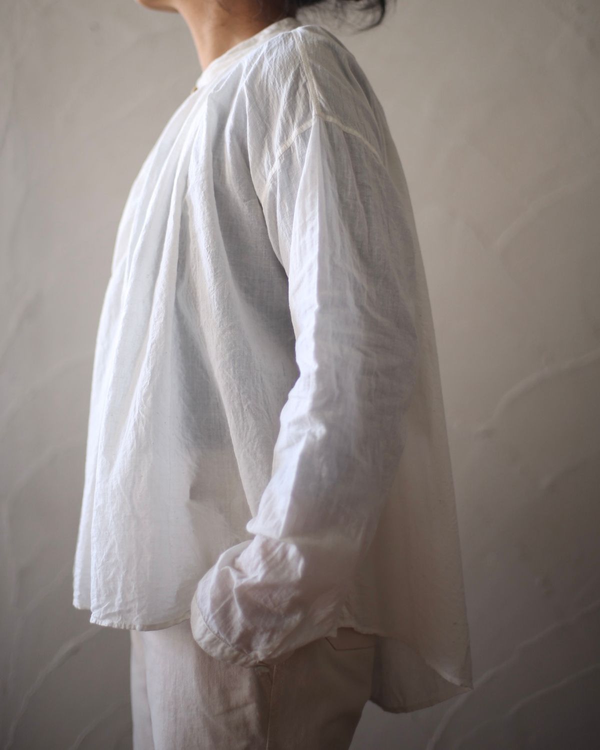 カディコットン カウント100 ギャザーブラウス khadi cotton pullover blouse 「オフ/Neutral」