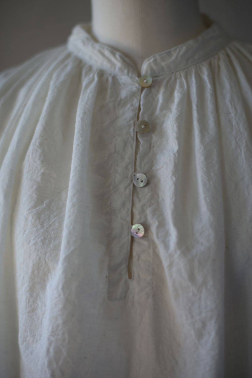 カディコットン カウント100 ギャザーブラウス khadi cotton pullover blouse 「オフ/Neutral」