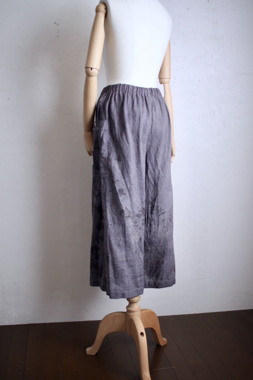 リネン ワイドパンツ Wide-leg linen pants  ボタニカルプリント