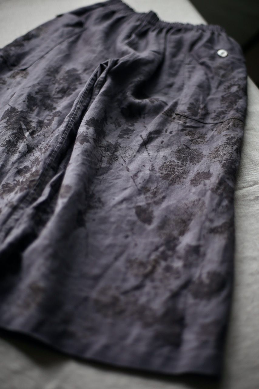 リネン ワイドパンツ Wide-leg linen pants  ボタニカルプリント