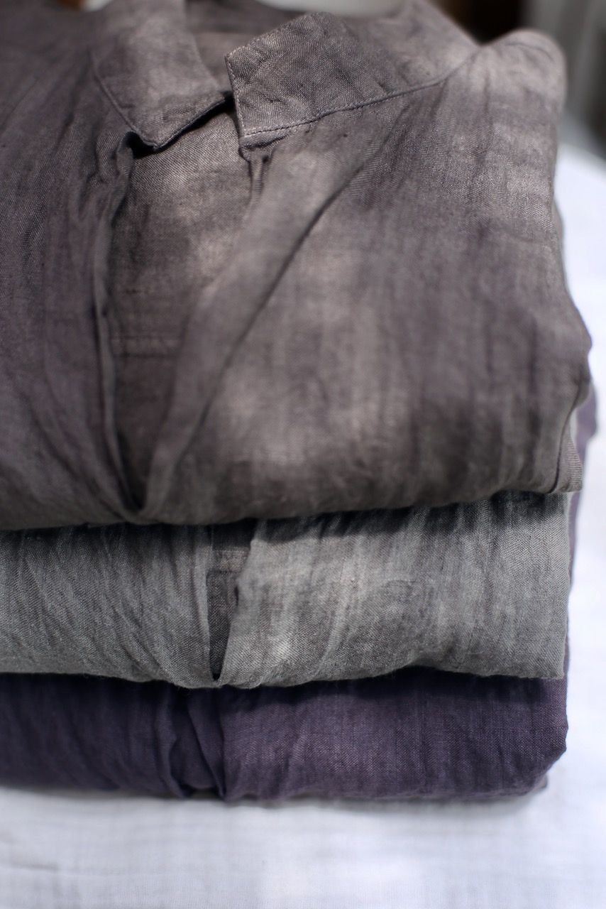 リネン プルオーバーブラウス Linen pull-over blouse「ぶどう/Grape」