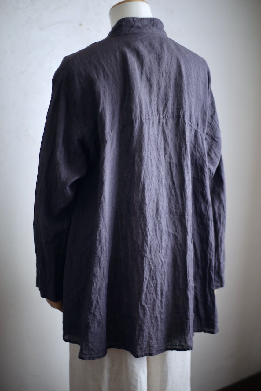 リネン プルオーバーブラウス Linen pull-over blouse「ぶどう/Grape」