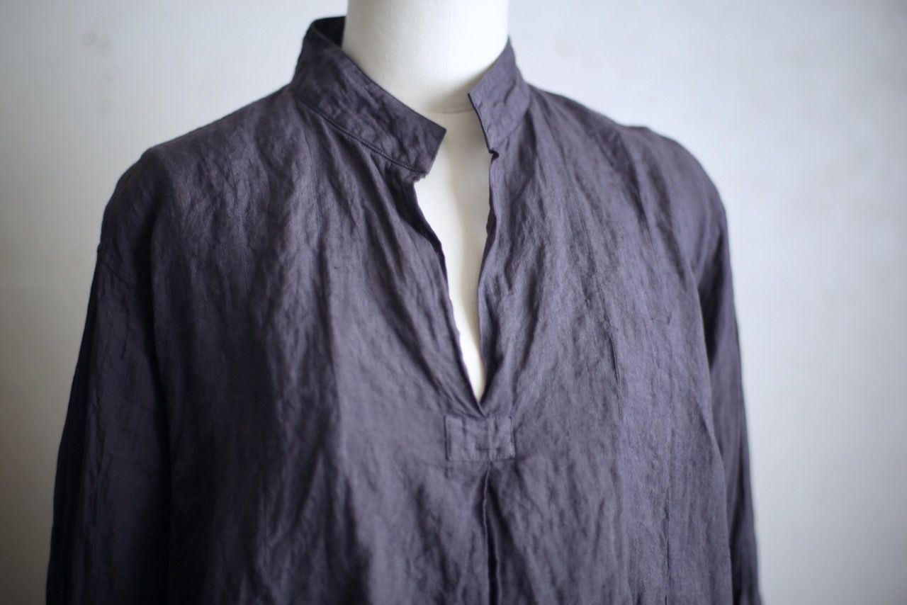 リネン プルオーバーブラウス Linen pull-over blouse「ぶどう/Grape」
