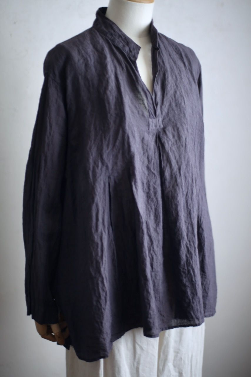 リネン プルオーバーブラウス Linen pull-over blouse「ぶどう/Grape」