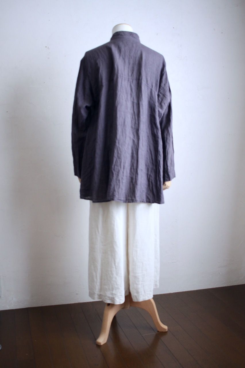 リネン プルオーバーブラウス Linen pull-over blouse「ぶどう/Grape」