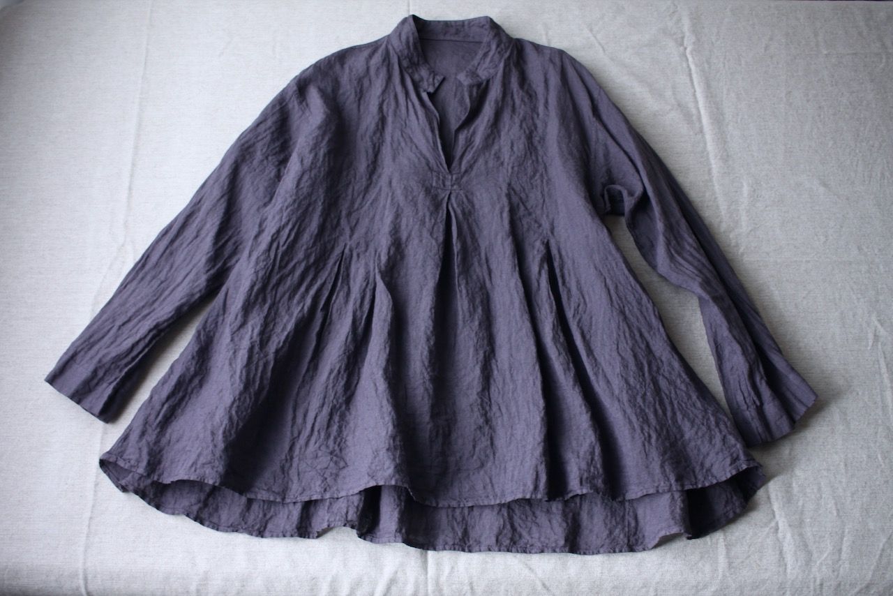 リネン プルオーバーブラウス Linen pull-over blouse「ぶどう/Grape」