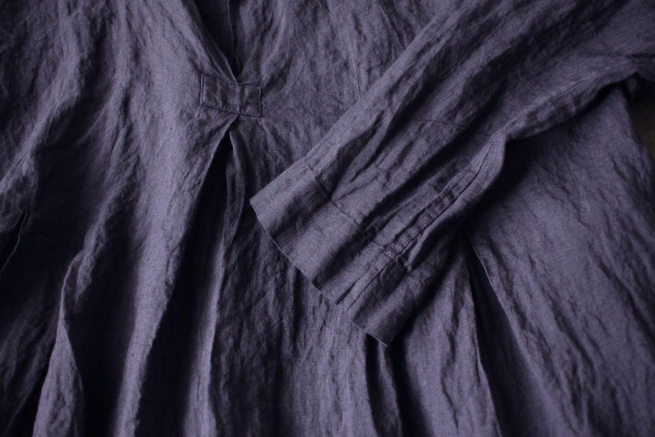 リネン プルオーバーブラウス Linen pull-over blouse「ぶどう/Grape」