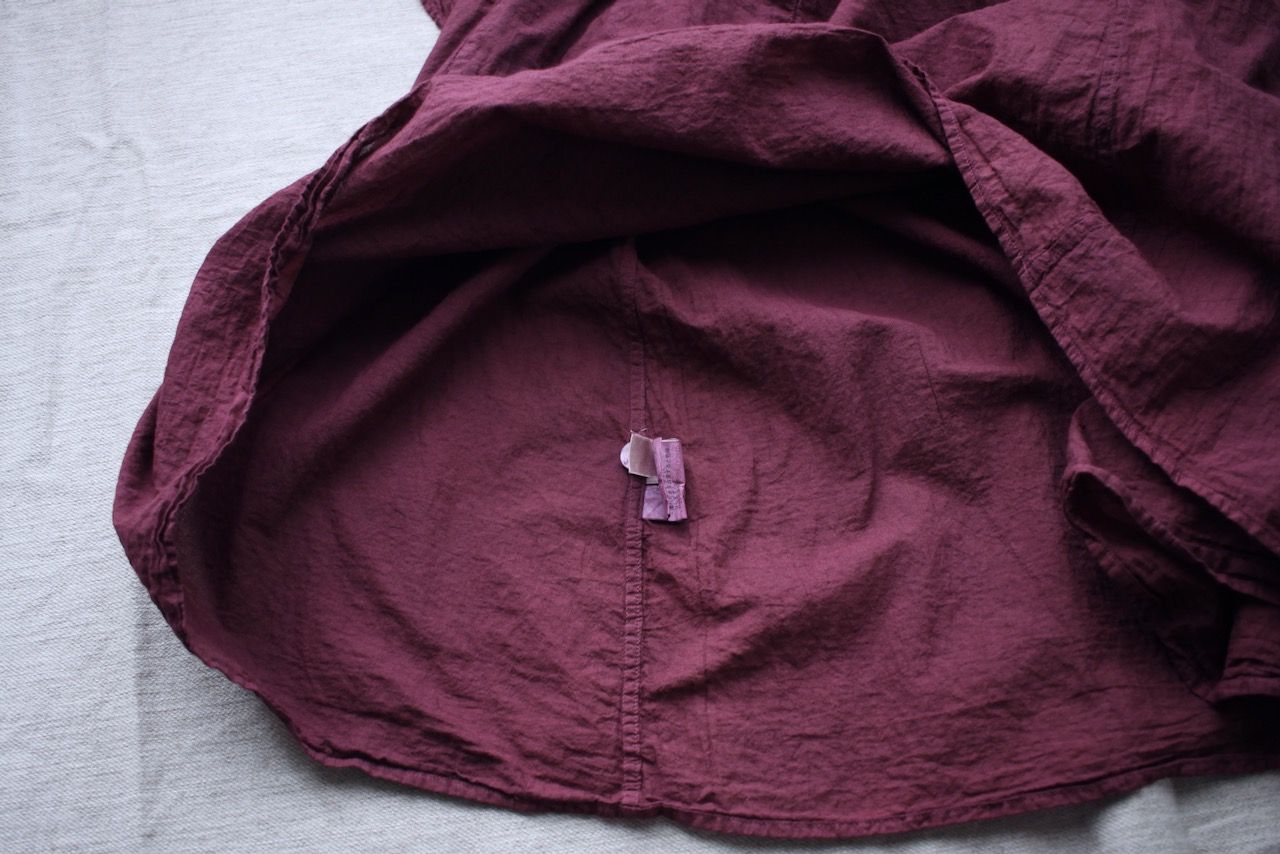 コットンローン パネル切り替えブラウス/ Cotton lawn blouse 「茜/Madder red」
