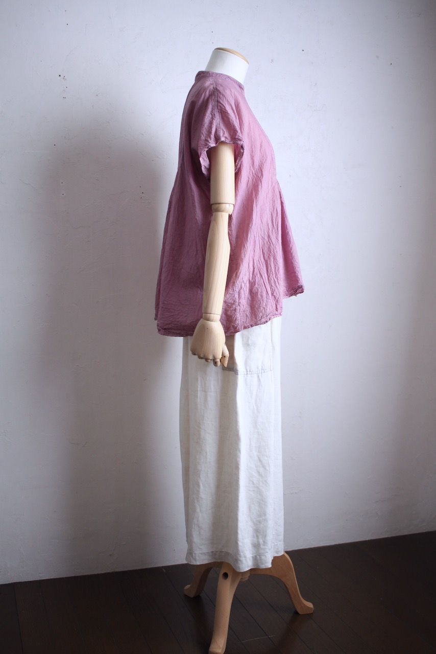 コットンローン パネル切り替えブラウス/ Cotton lawn blouse 「チェリーピンク/Cherry pink」✴︎同系色の追加予定あります