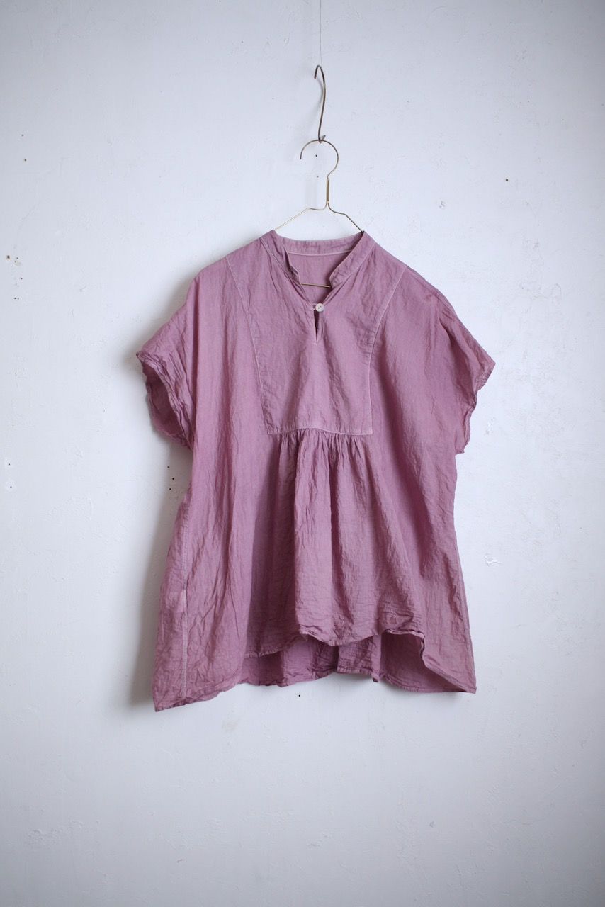 コットンローン パネル切り替えブラウス/ Cotton lawn blouse 「チェリーピンク/Cherry pink」✴︎同系色の追加予定あります