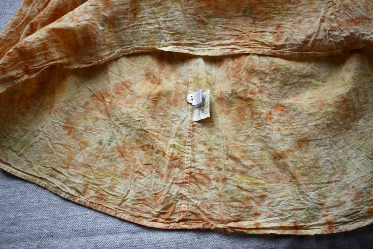 コットンローン パネル切り替えブラウス/ Cotton lawn blouse 「ボタニカルプリント」たんぽぽ色