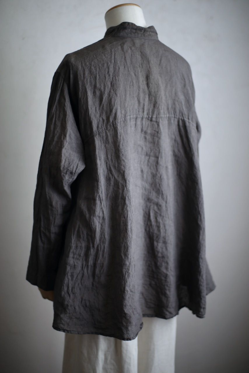リネン プルオーバーブラウス Linen pull-over blouse「柿渋/Persimmon tannin」