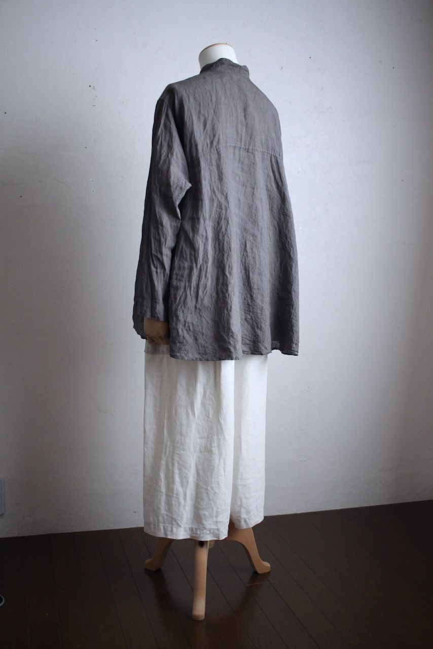 リネン プルオーバーブラウス Linen pull-over blouse「柿渋/Persimmon tannin」