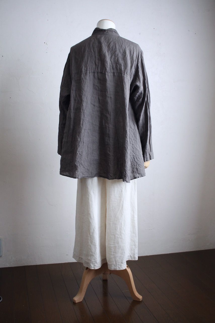 リネン プルオーバーブラウス Linen pull-over blouse「柿渋/Persimmon tannin」