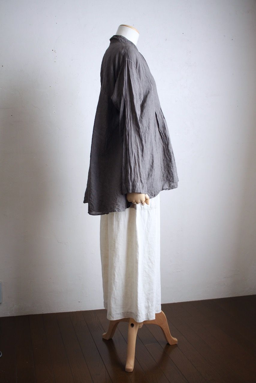 リネン プルオーバーブラウス Linen pull-over blouse「柿渋/Persimmon tannin」