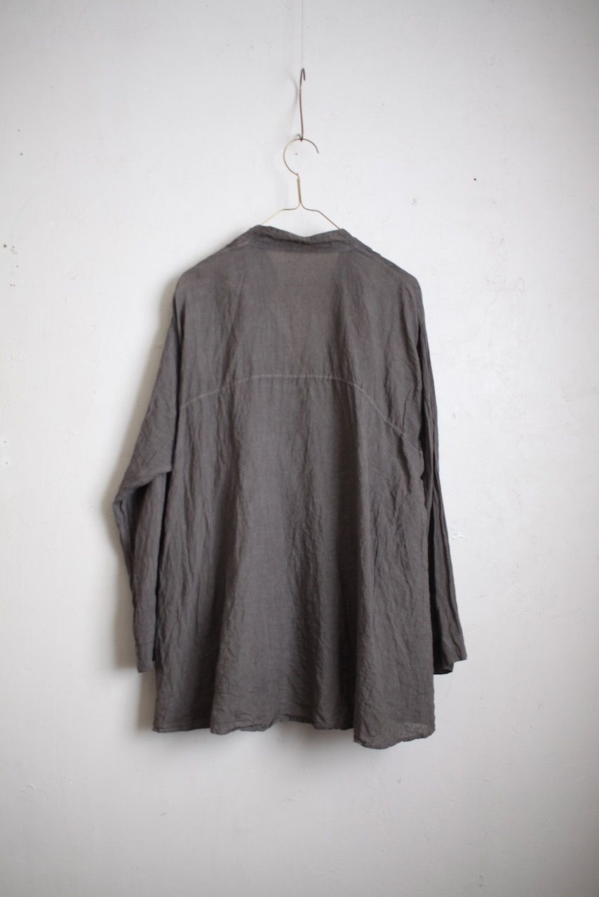 リネン プルオーバーブラウス Linen pull-over blouse「柿渋/Persimmon tannin」