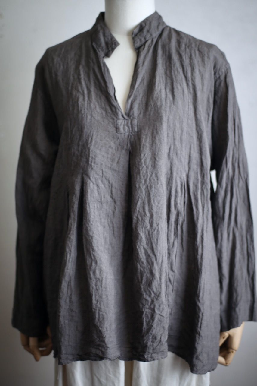 リネン プルオーバーブラウス Linen pull-over blouse「柿渋/Persimmon tannin」